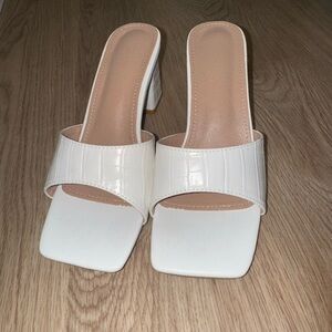 Elegant White Women's Slide Sandals